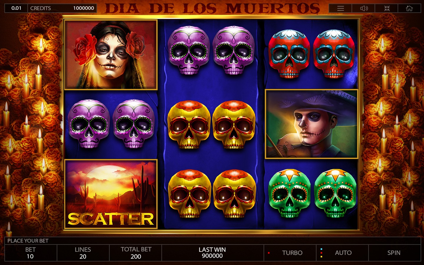 Игровые автоматы «Dia de los Muertos» на зеркале казино Сол